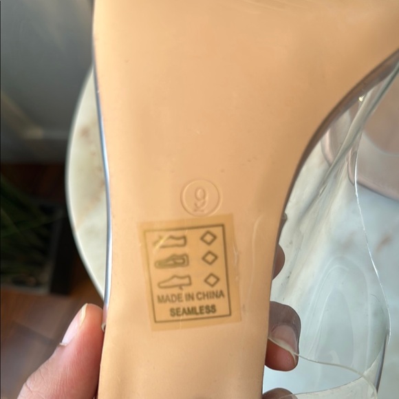Fashion Nova Transparent Nude Stiletto Heels - Picture 3 of 3
